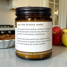 Load image into Gallery viewer, Granny’s Apple Brandy Cobbler Candle – Apple Cobbler Soy Candle (Apple, Caramel, Brandy)