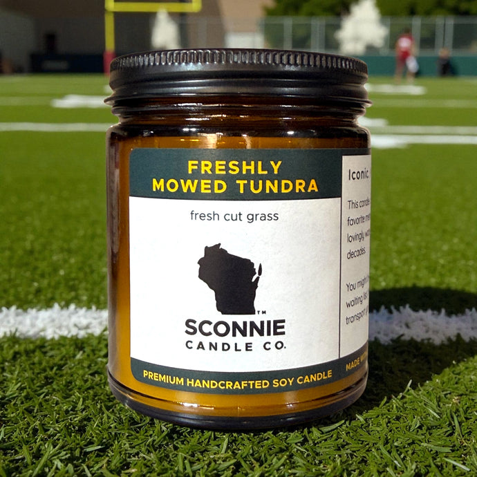 Freshly Mowed Tundra Candle – Green Bay Fresh Cut Grass Soy Candle for Green Bay Packer fans